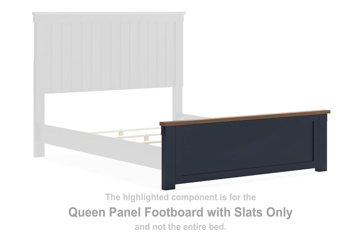 Landocken Panel Footboard with Slats - Brown/Blue  (B414-SI)