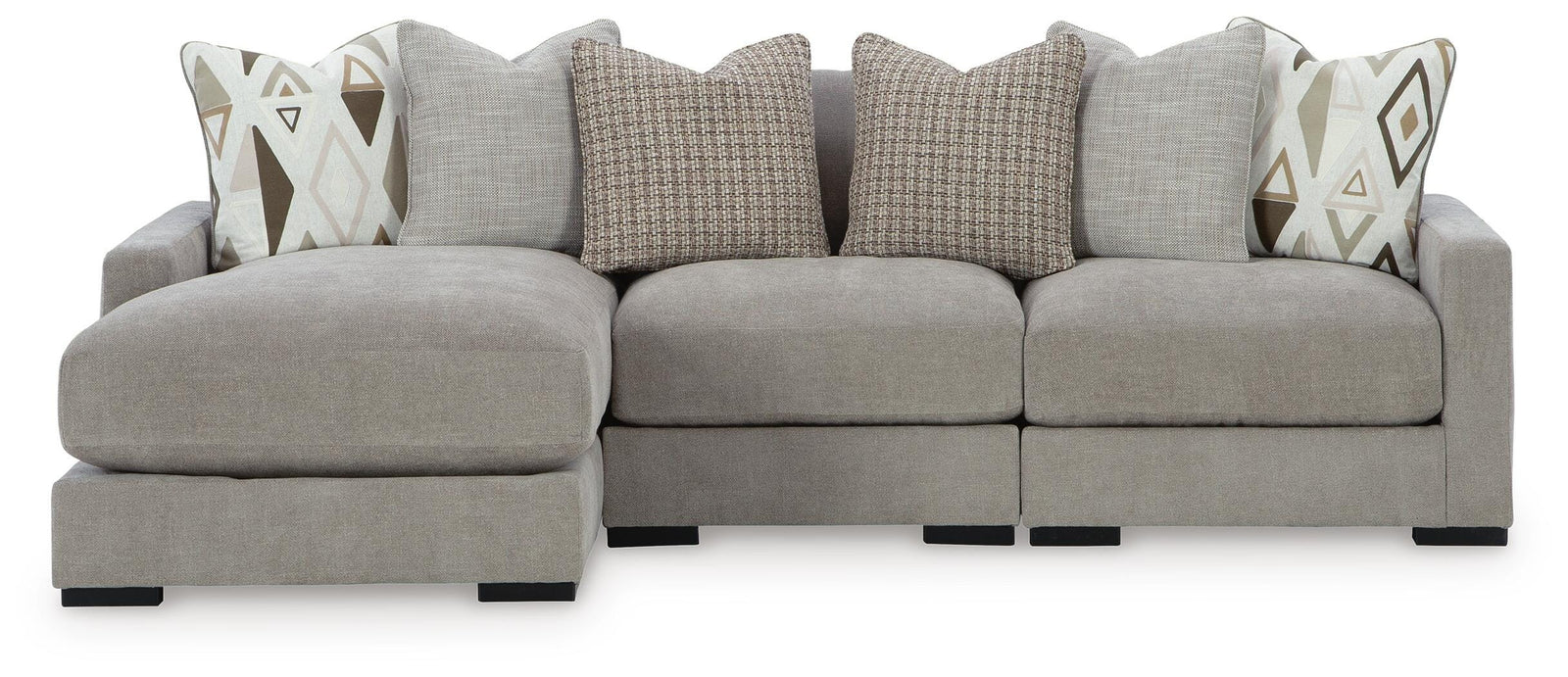 Aslan Court 3-Piece Sofa Sectional with Chaise (20305-SI)