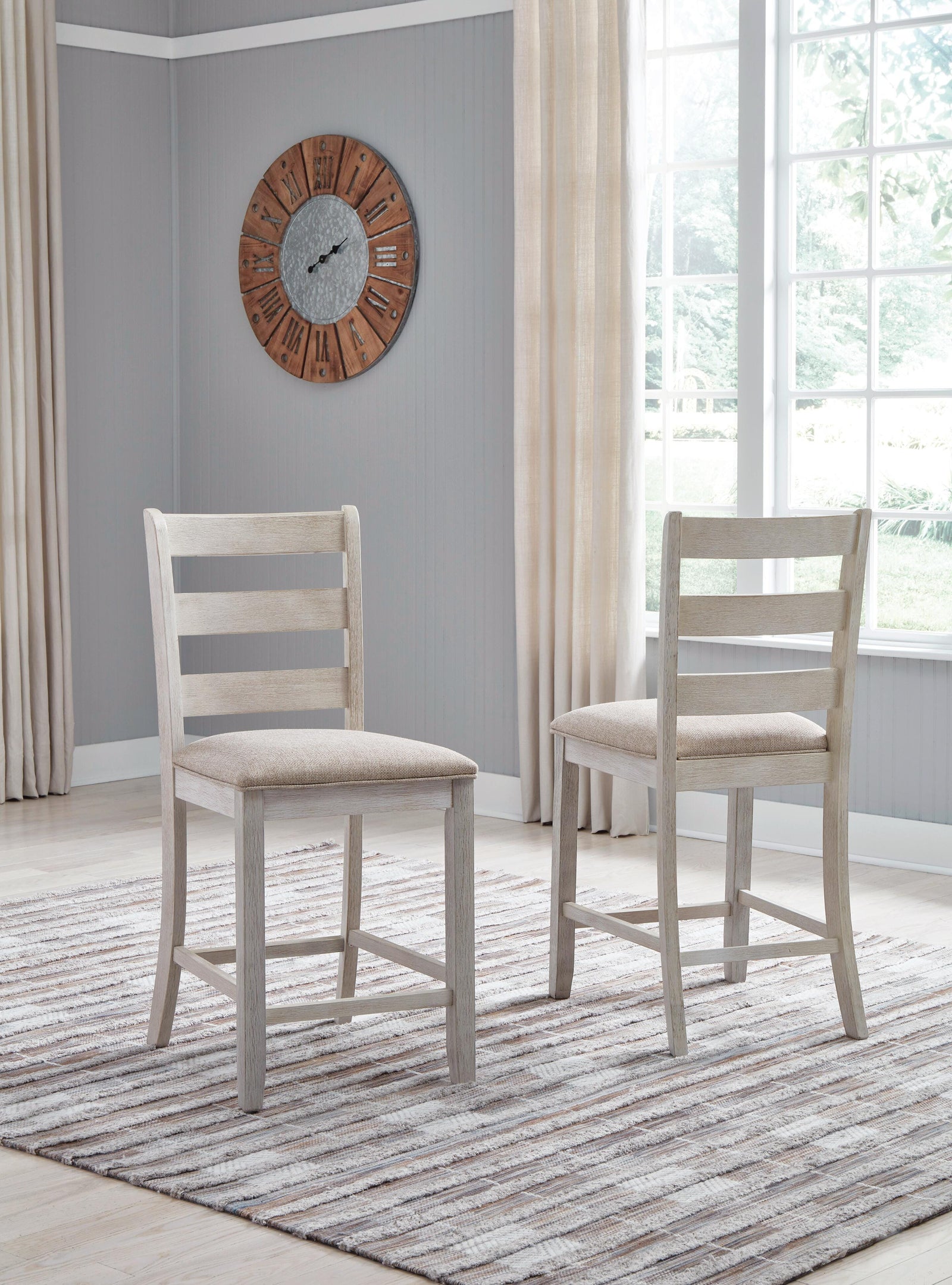 Skempton Counter Height Bar Stool (Set of 2) (D394-SI) - Image 8