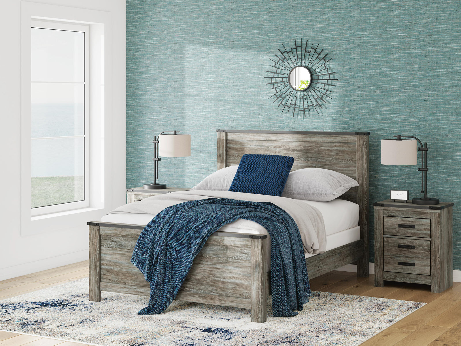 Frandern Panel Bed, Dresser and Mirror (B4480-SI) - Image 17