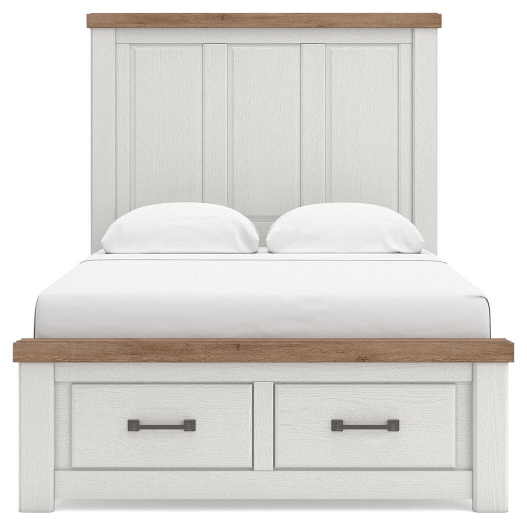 Savonport Panel Storage Bed (Youth) - White/Brown  (B4615-SI) - Image 2