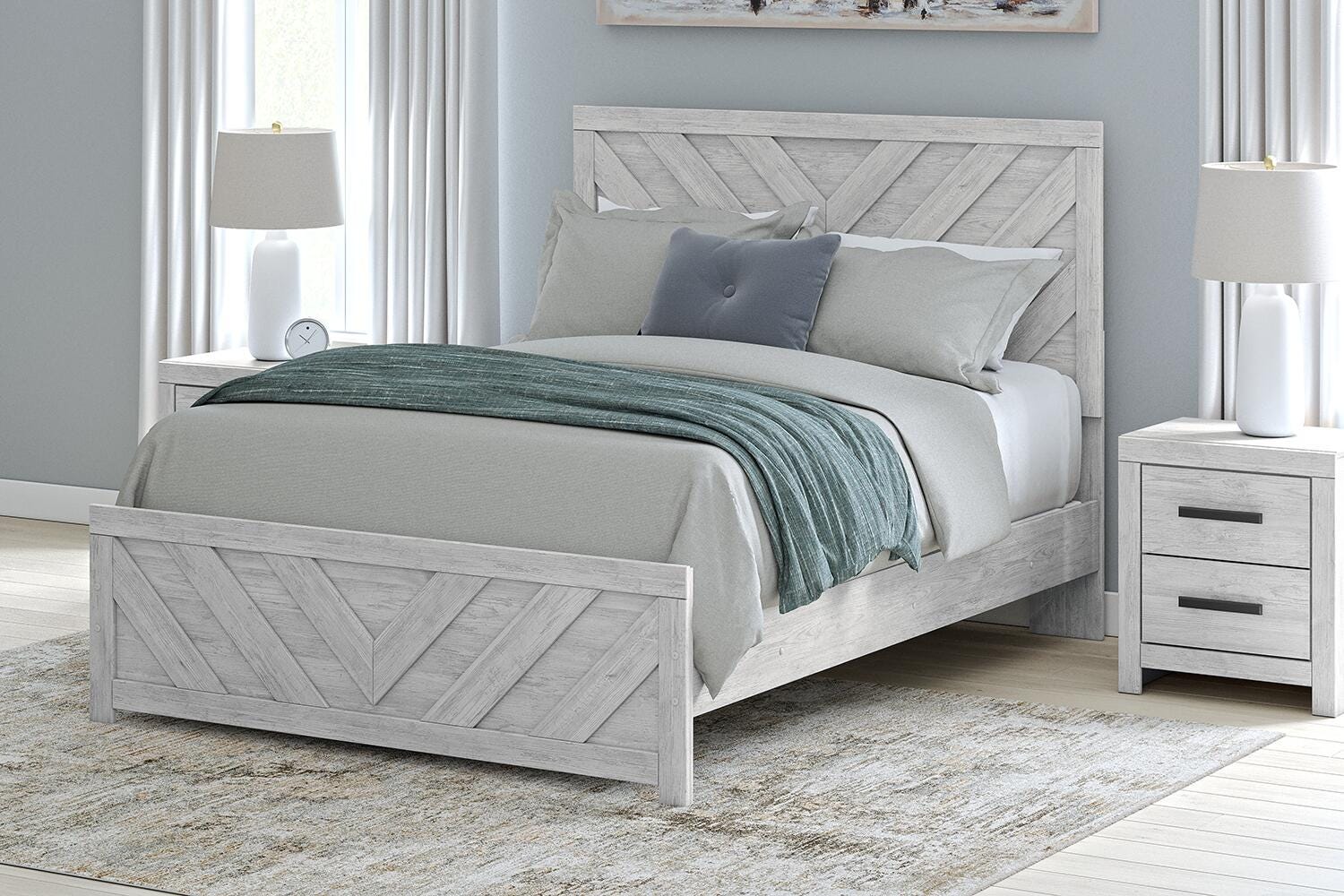 Cayboni Panel Bed, Dresser and Nightstand - Whitewash  (B3788-SI) - Image 28