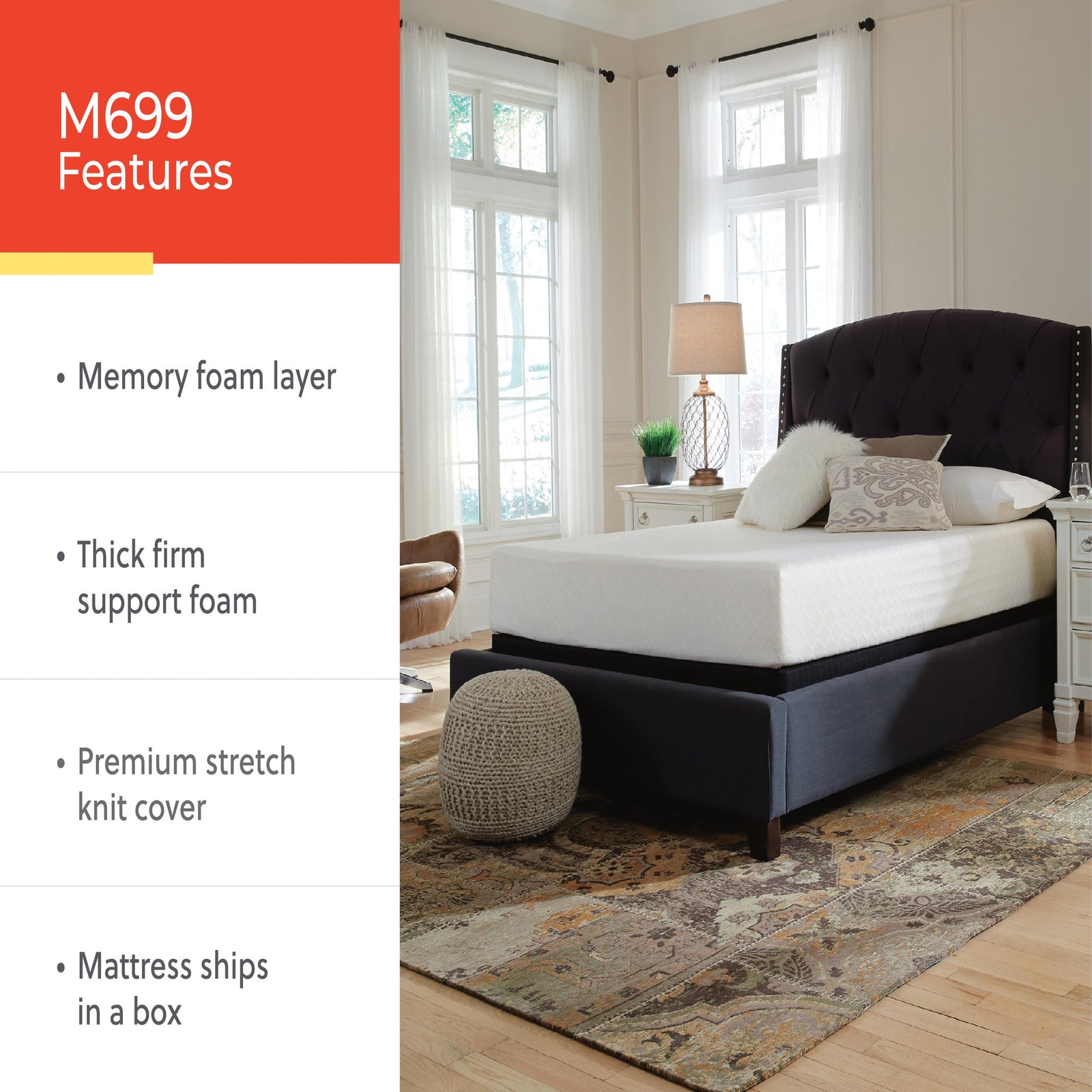 10 Inch Chime Memory Foam California King Mattress in a Box (M699-SI) - Image 7