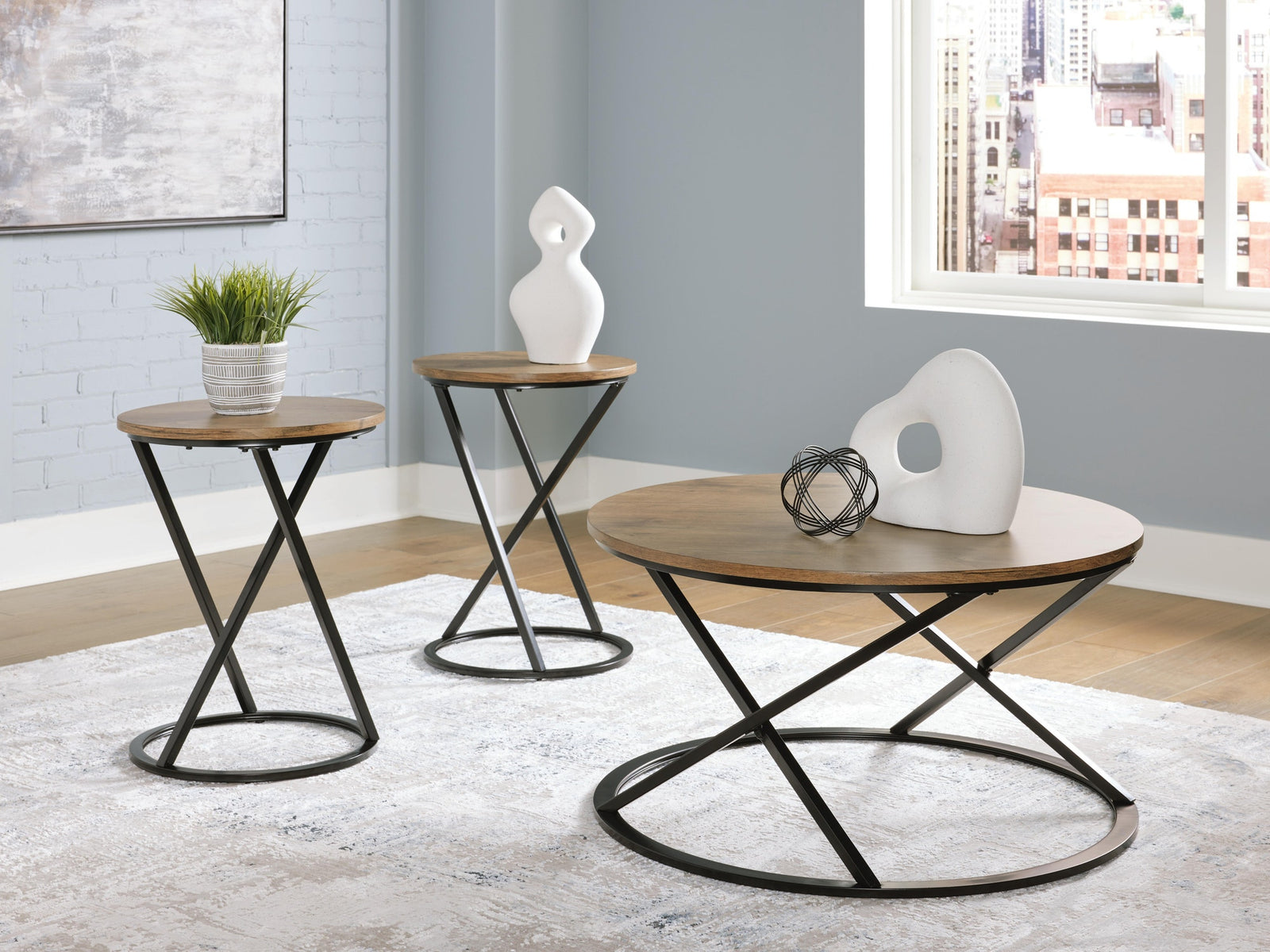 Cassbryn Table (Set of 3) - Brown/Black  (T152-SI) - Image 2