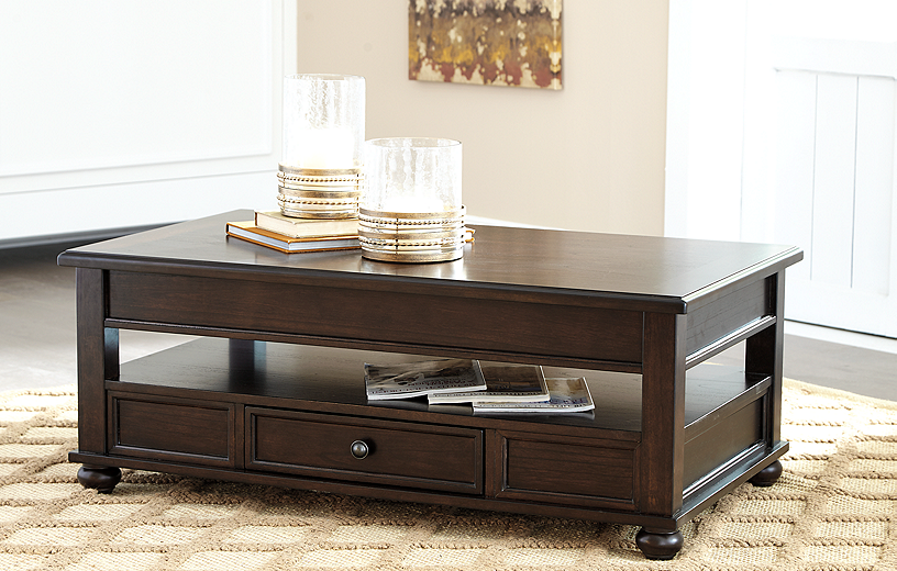 Barilanni Coffee Table with Lift Top Dark Brown T934 9 SI