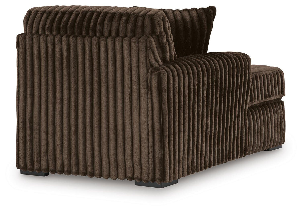 Midnight-Madness 3-Piece Double Chaise Sectional and Ottoman (98104-SI) - Image 7