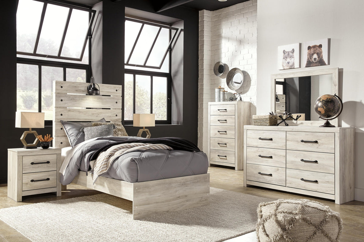 Cambeck Panel Bed (Youth) - Whitewash  (B192-SI) - Image 6