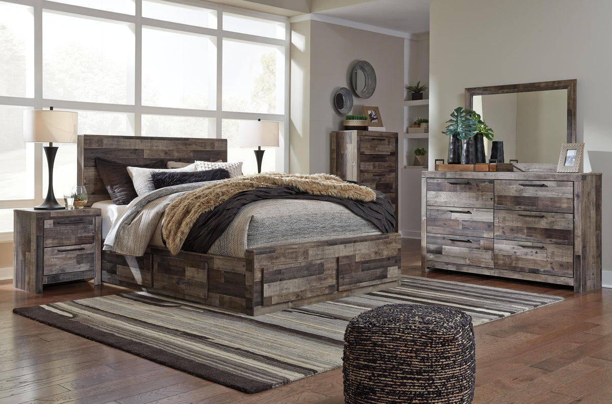 Derekson Panel Bed with 6 Storage Drawers - Multi Gray  (B200-SI) - Image 6