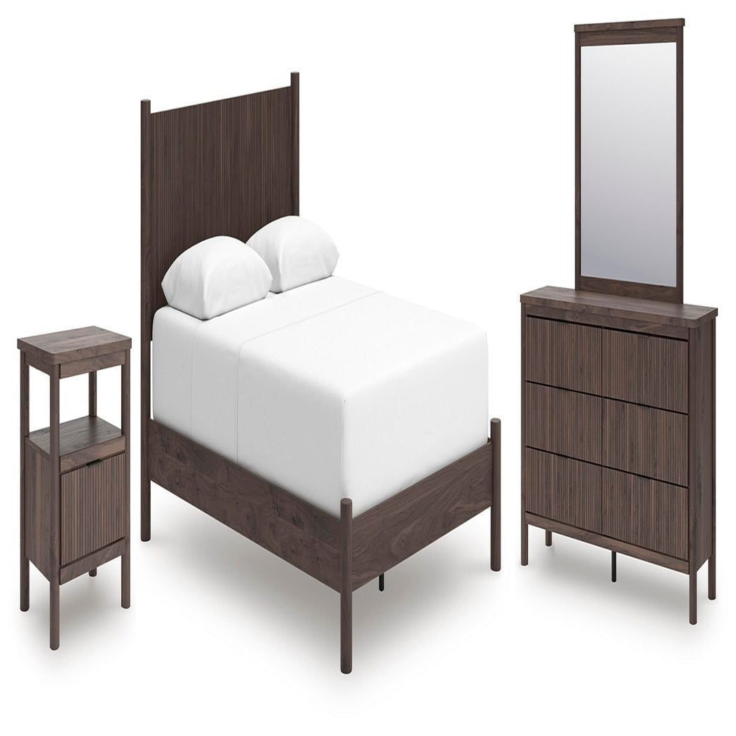 Pamytta Queen Panel Bed, Dresser, Mirror and Nightstand (PCB2614-SI)
