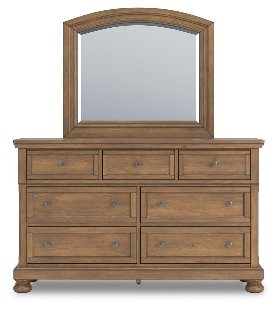 Feddinger King Panel Bed, Dresser, Mirror, Chest and 2 Nightstands (PCB779-SI) - Image 2