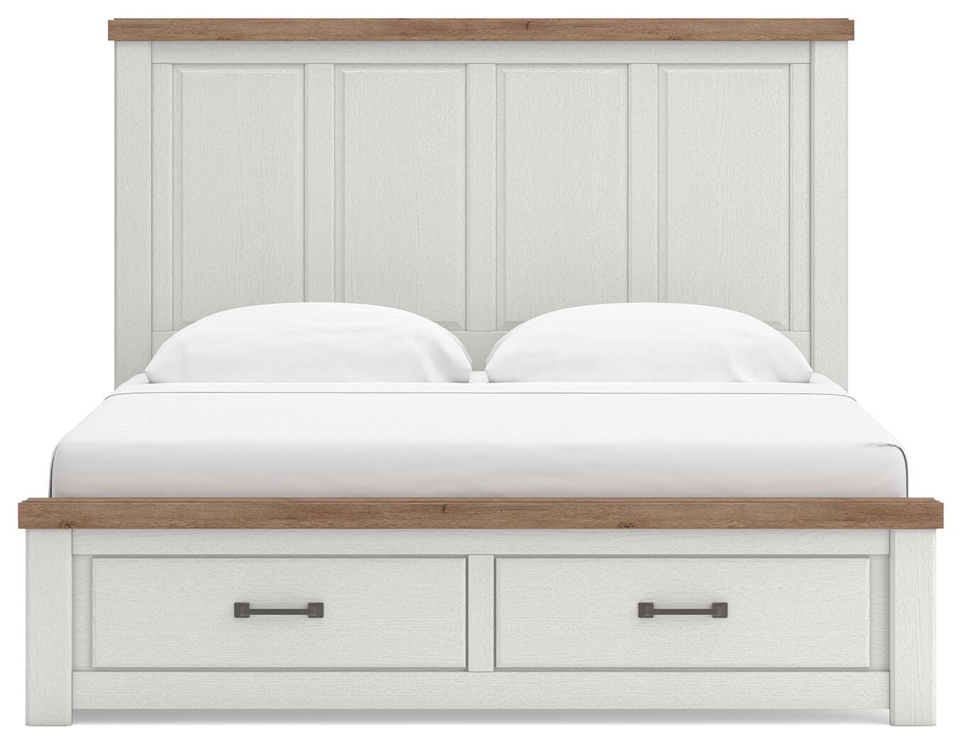 Savonport Panel Storage Bed - White/Brown  (B4615-SI) - Image 3
