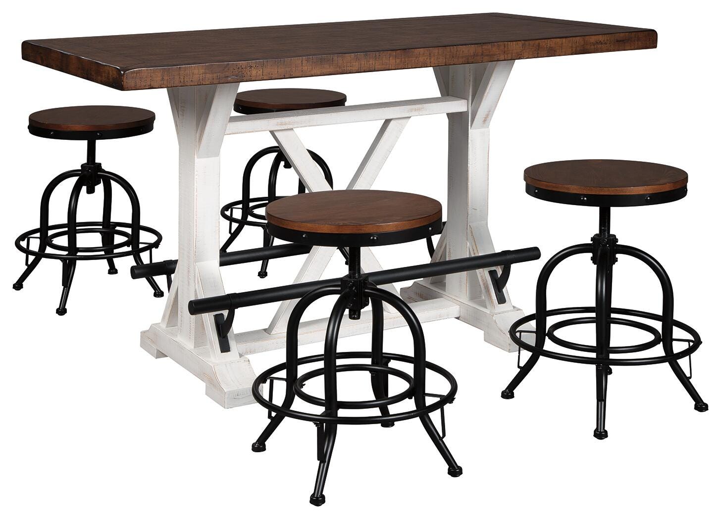 Valebeck Counter Height Dining Table and 4 Barstools (D546-SI)