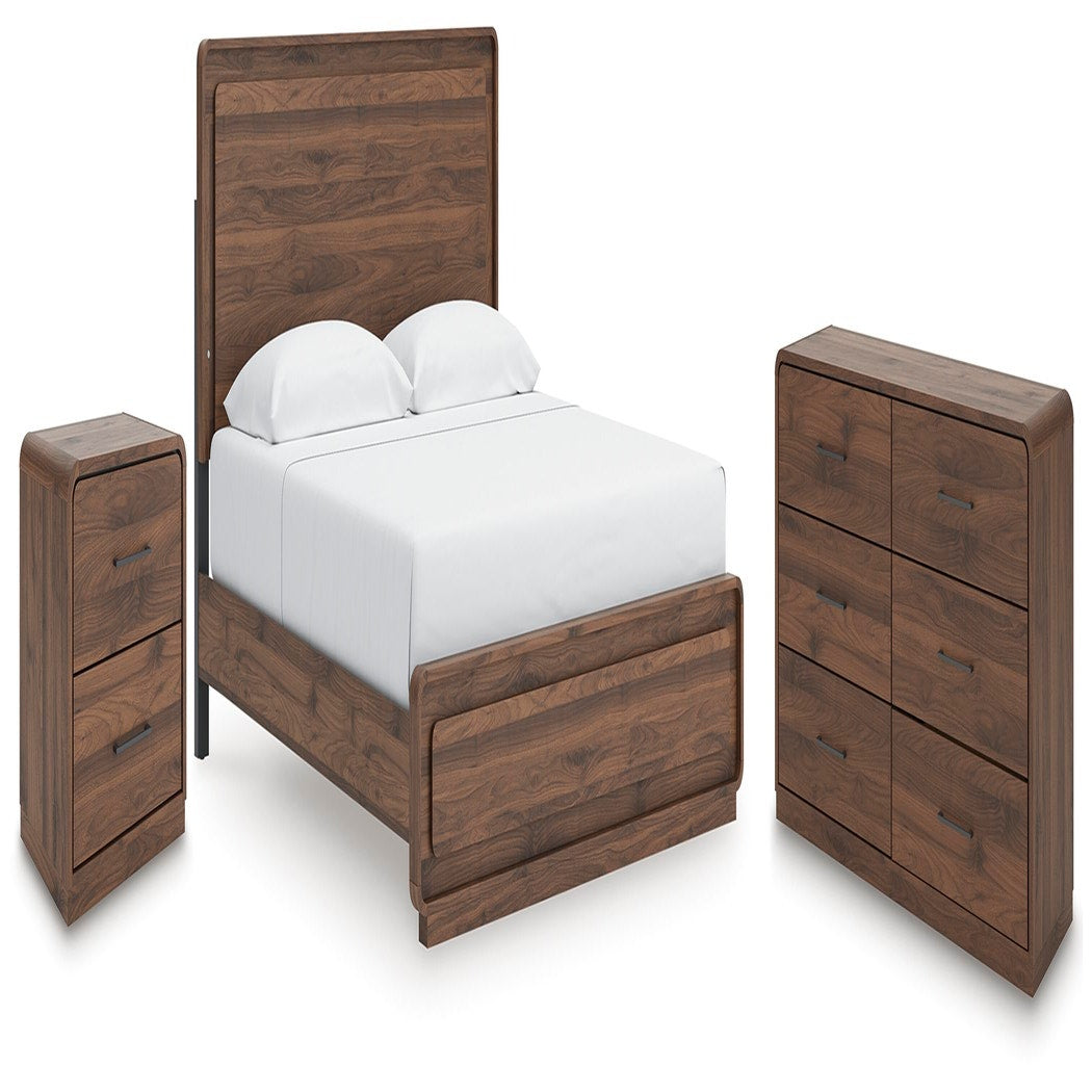 Fortlorn King Panel Bed, Dresser and Nightstand (PCB386-SI)