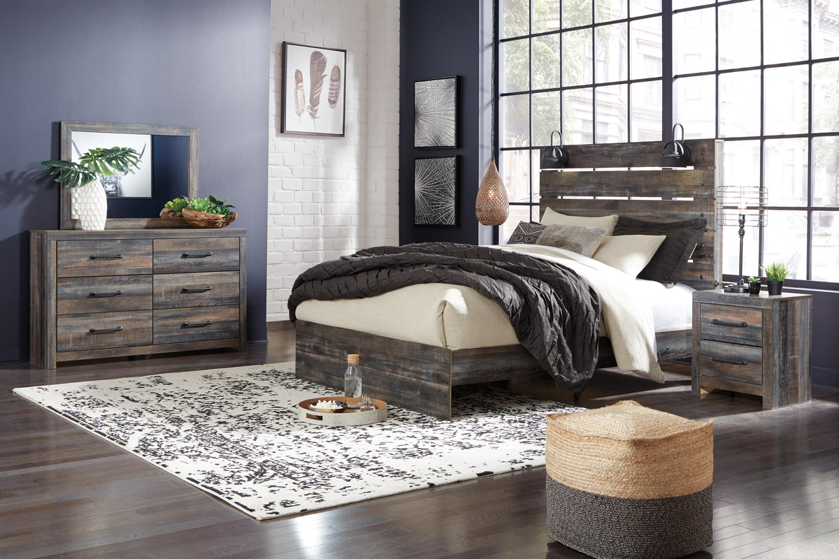 Drystan Panel Bed, Dresser, Mirror and 2 Nightstands - Multi  (B211-SI) - Image 5