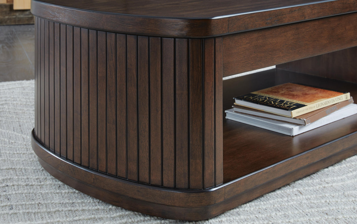 Korestone Lift-Top Coffee Table - Dark Brown  (T679-SI) - Image 9