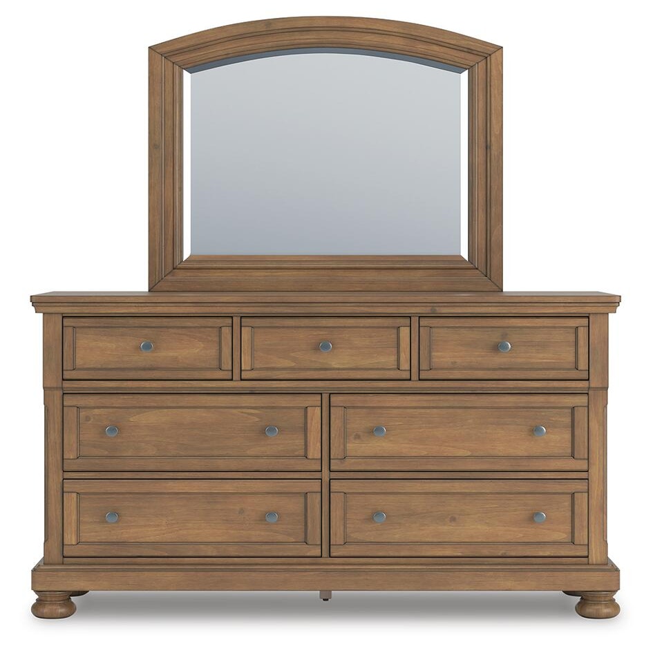 Feddinger King Panel Bed, Dresser, Mirror, Chest and 2 Nightstands (PCB779-SI) - Image 2