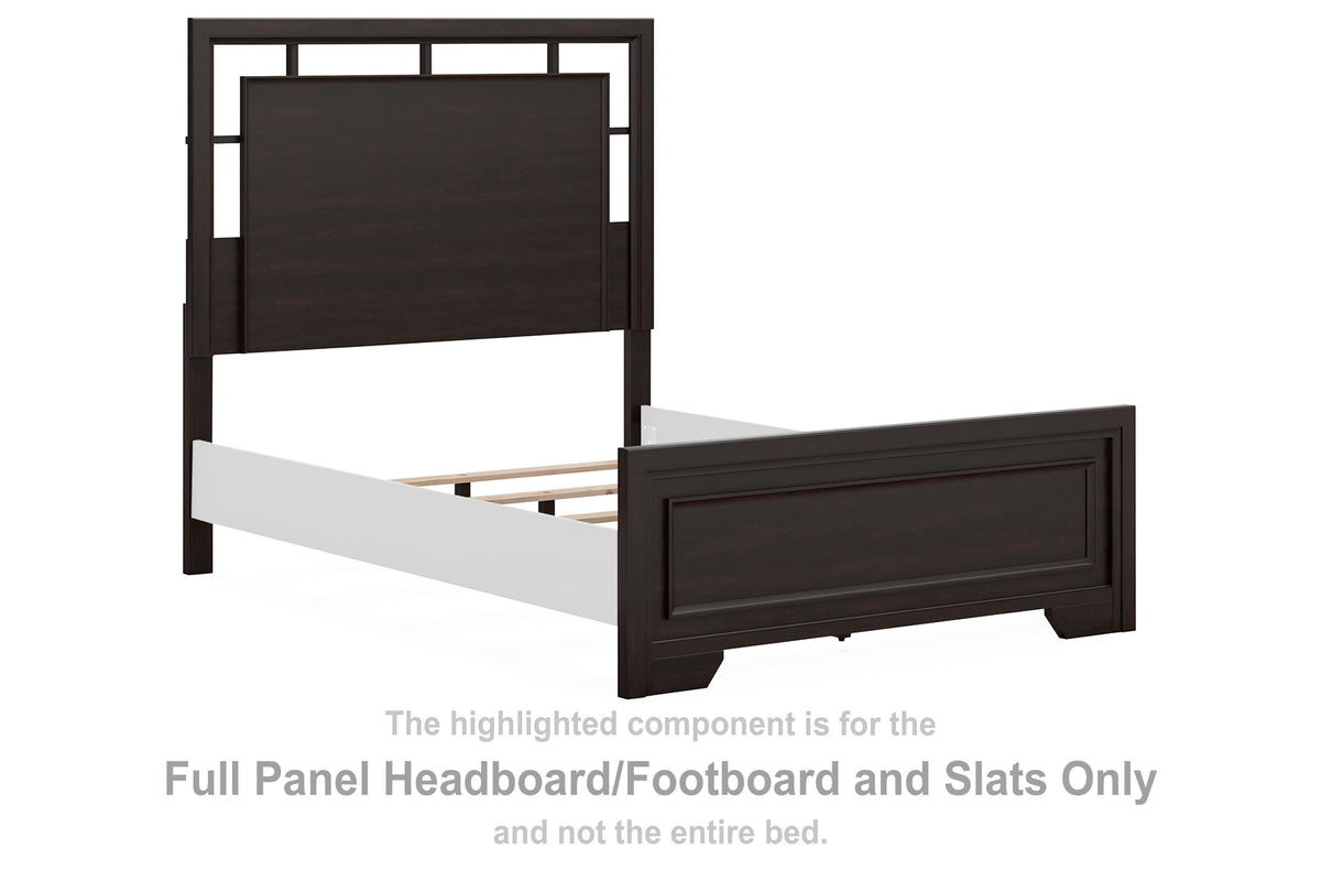 Covetown Panel Headboard/Footboard and Slats - Dark Brown  (B441-SI)
