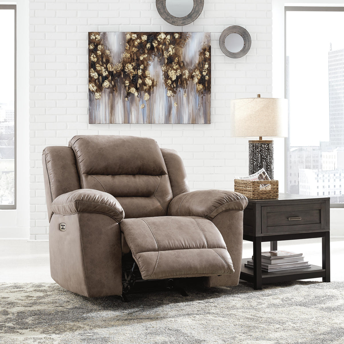 Stoneland Reclining Loveseat with Console (39905-SI) - Image 18