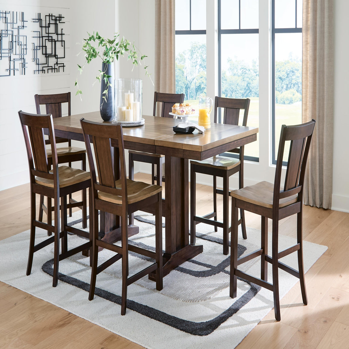 Rylandeen Counter Height Extension Dining Table and 6 Barstools (PCD651-SI) - Image 11