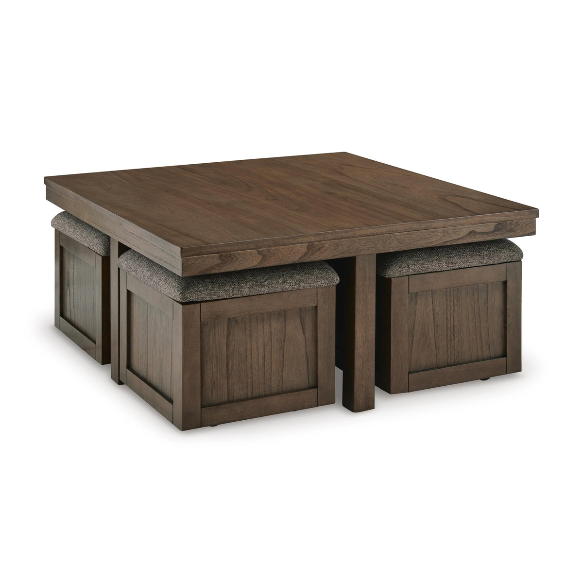 Boardernest Coffee Table with 4 Stools - Brown  (T738-SI) - Image 4