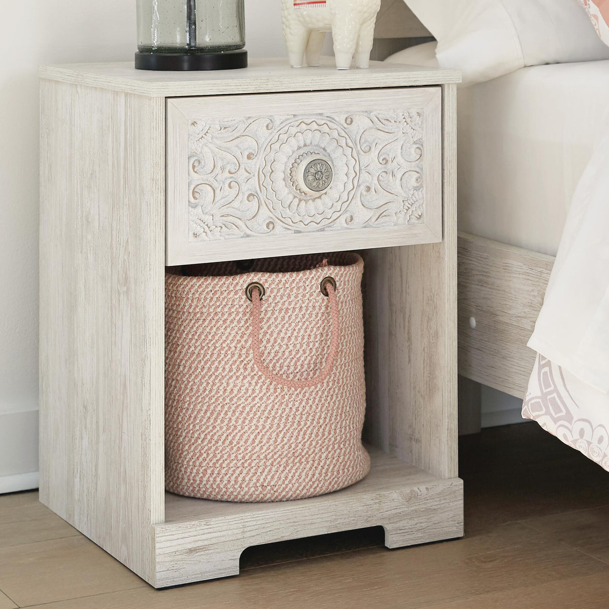 Paxberry Nightstand - Whitewash  (EB1811-SI) - Image 5