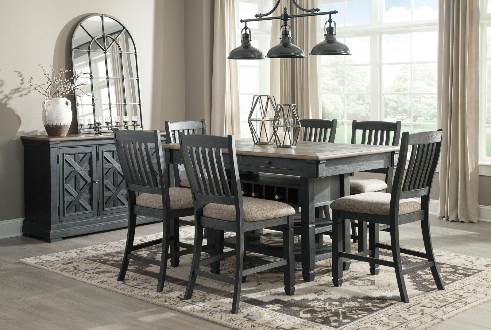 Tyler Creek Counter Height Dining Table and 6 Barstools (D736-SI) - Image 4