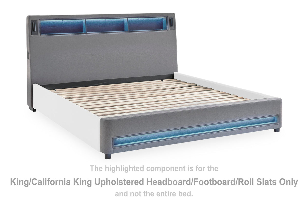 Finigale King/California King Upholstered Headboard/Footboard/Roll Slats (PCB2721-SI) - Image 3
