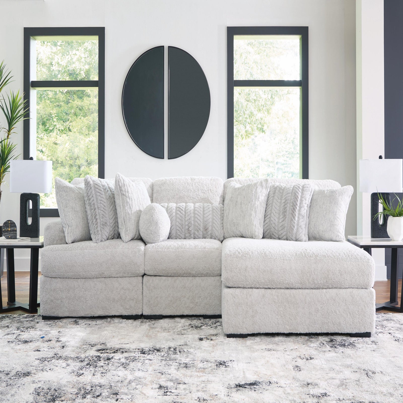 Cuddle Plush 3-Piece Sectional with Chaise (PC59106-SI) - Image 2