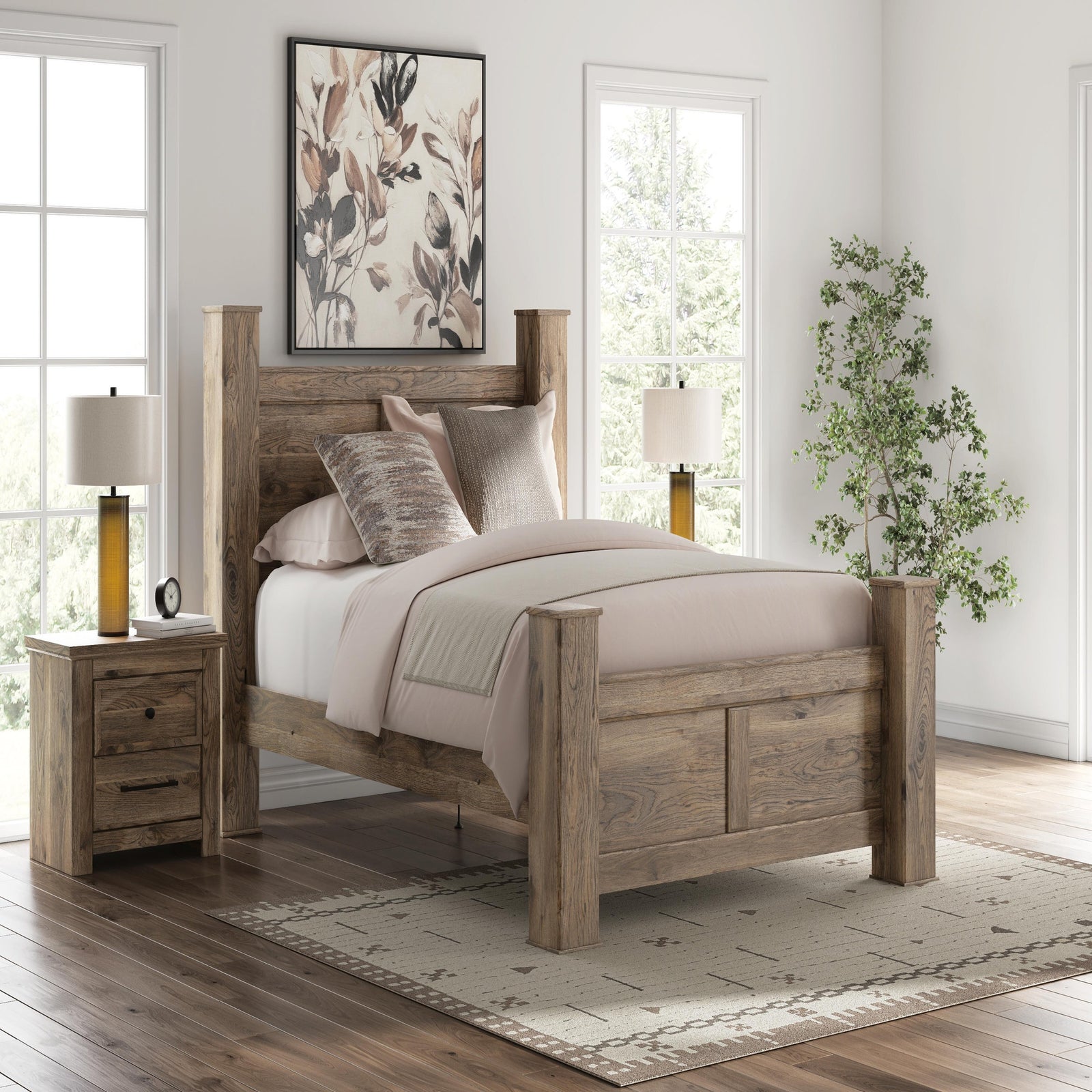 Rusticott Queen Poster Bed, Dresser and Mirror (PCB2260-SI) - Image 16