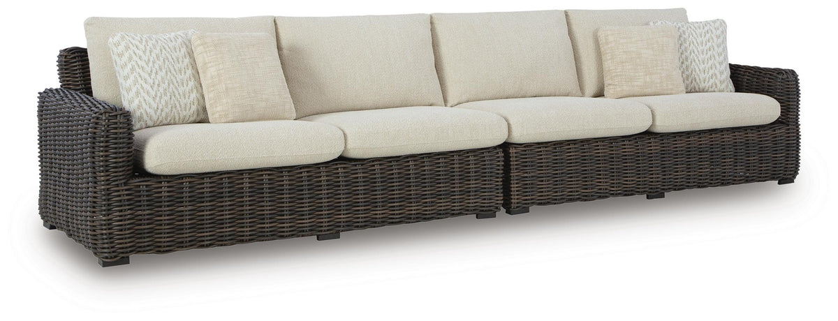 Kimora Outdoor Right and Left-arm Facing Loveseat with Cushion (Set of 2) (P711-SI) - Image 3