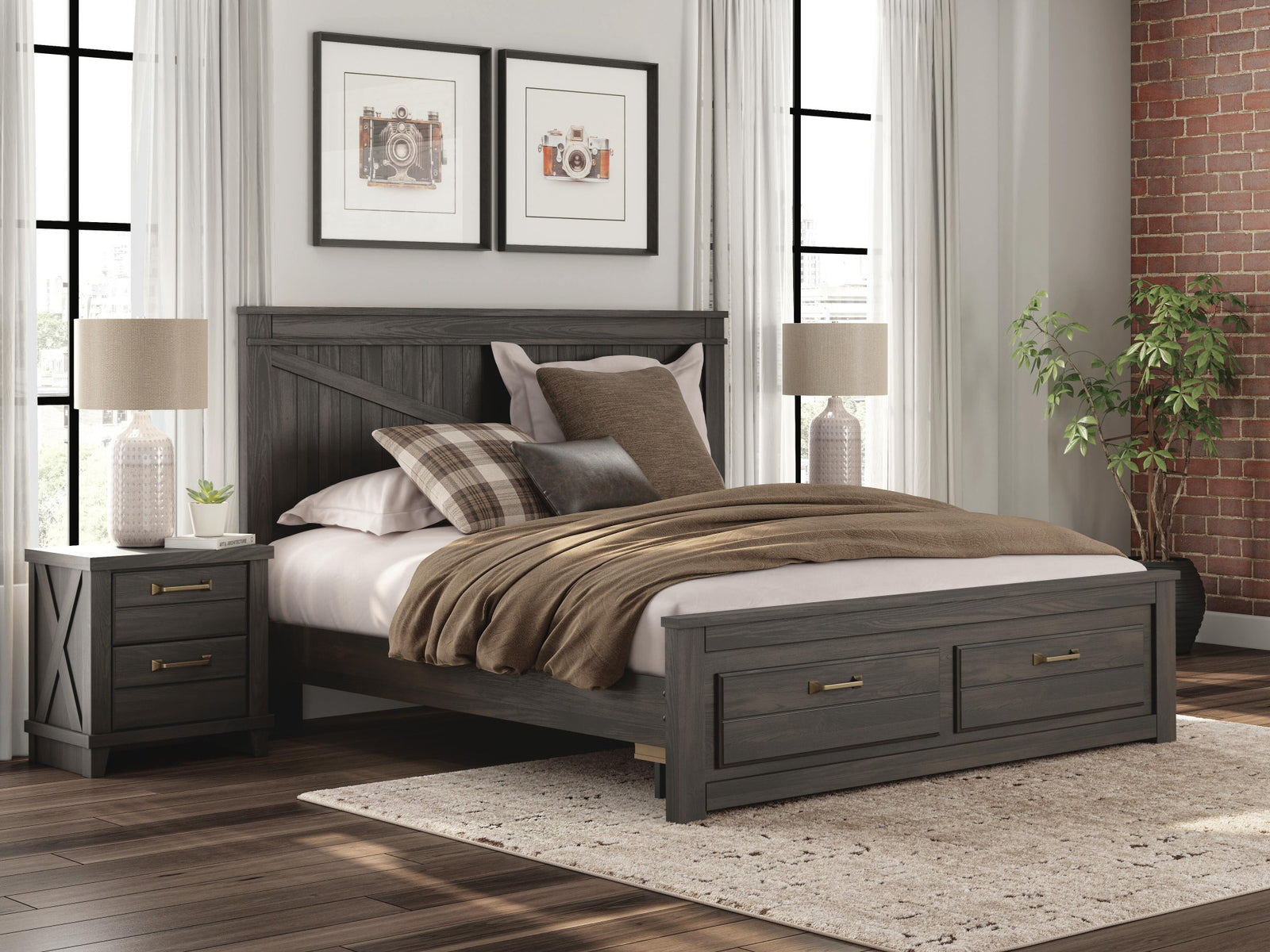 Vonitta Bay King Panel Storage Bed (PCB2648-SI) - Image 2