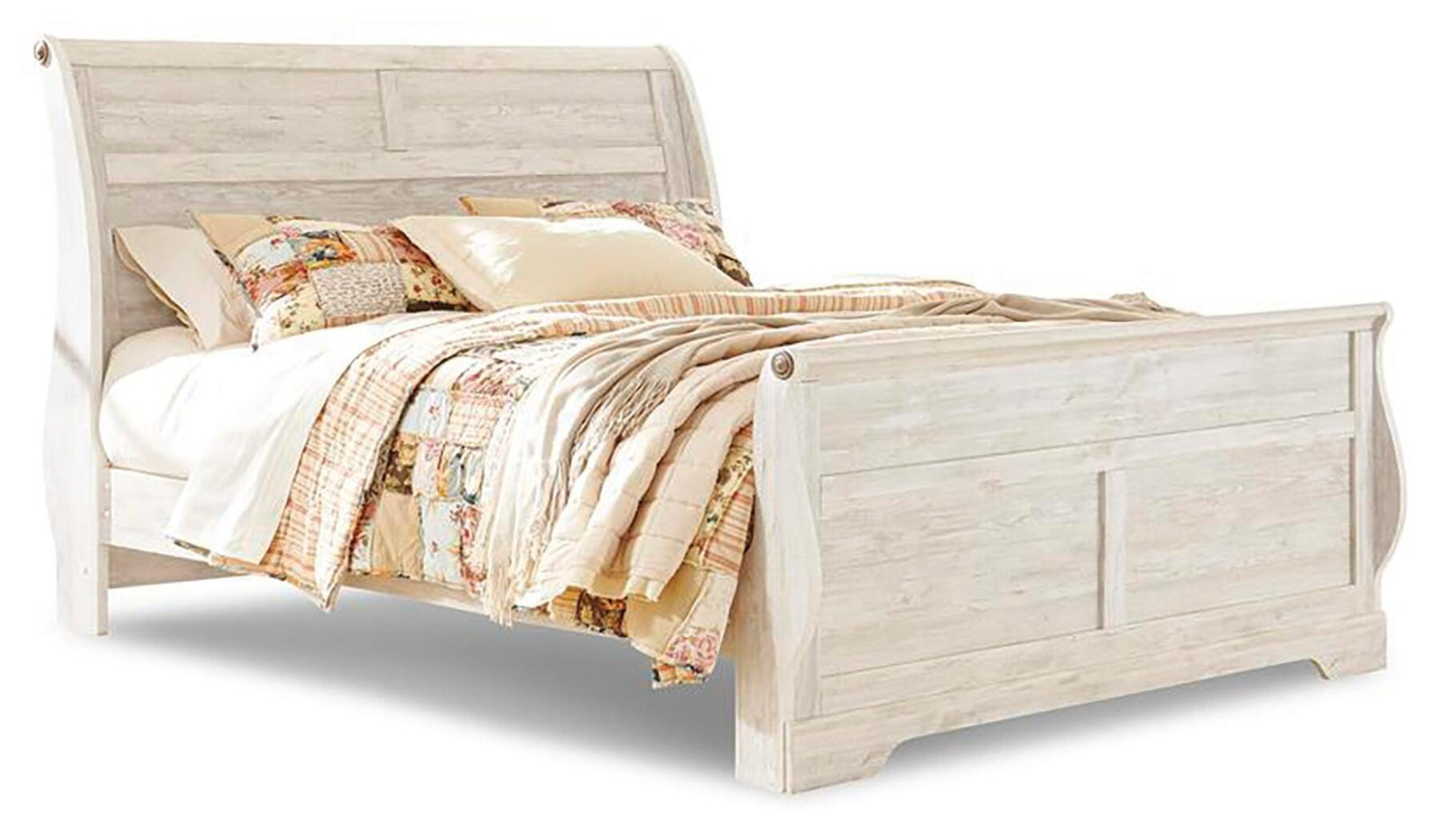 Willowton Sleigh Bed, Dresser, Mirror, Chest and 2 Nightstands (B267-SI) - Image 6