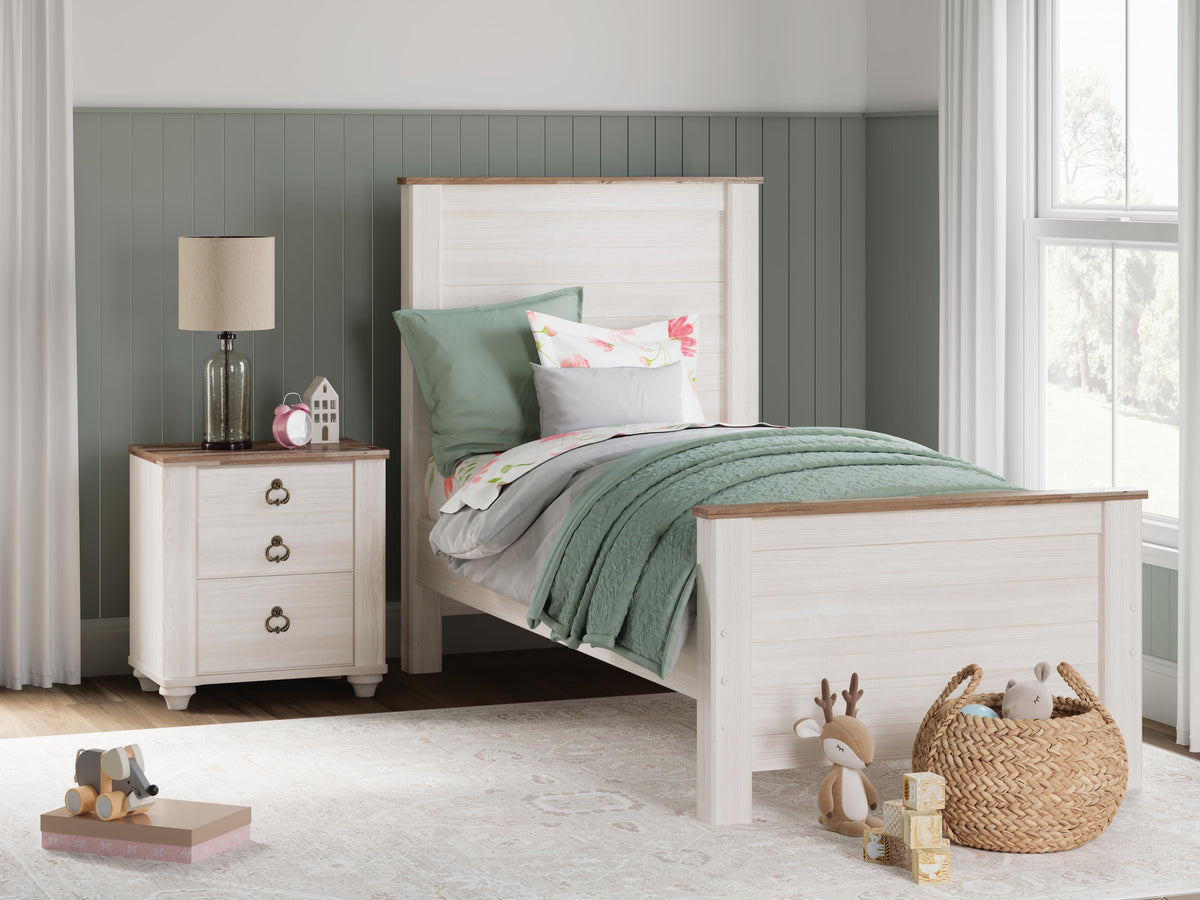 Willowton Panel Bed (Youth) - Whitewash  (B267-SI) - Image 4