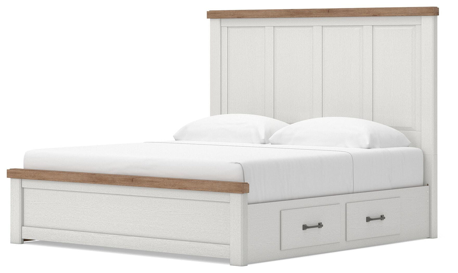 Savonport Panel Bed with Storage - White/Brown  (B4615-SI) - Image 6
