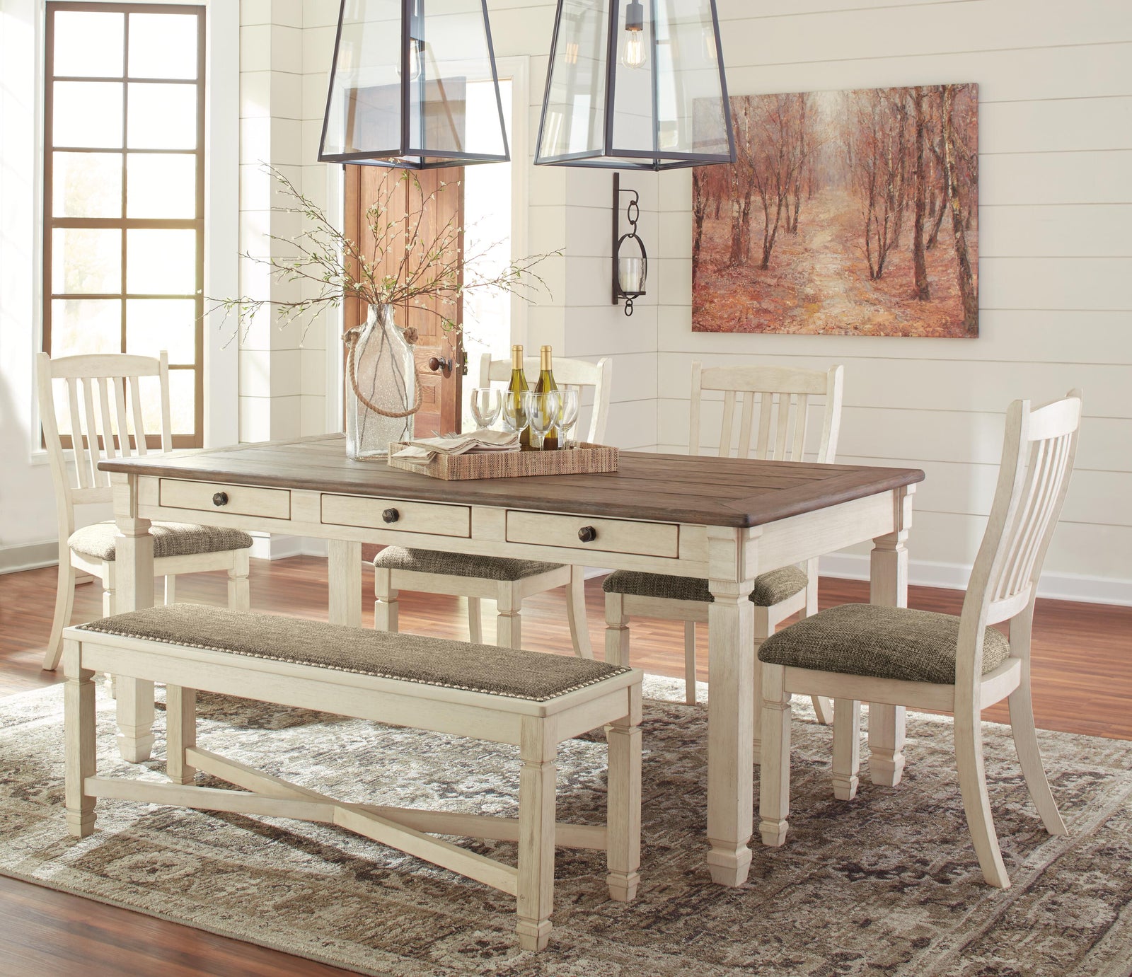 Bolanburg Dining Table with 4 Chairs and Bench (D647-SI) - Image 4