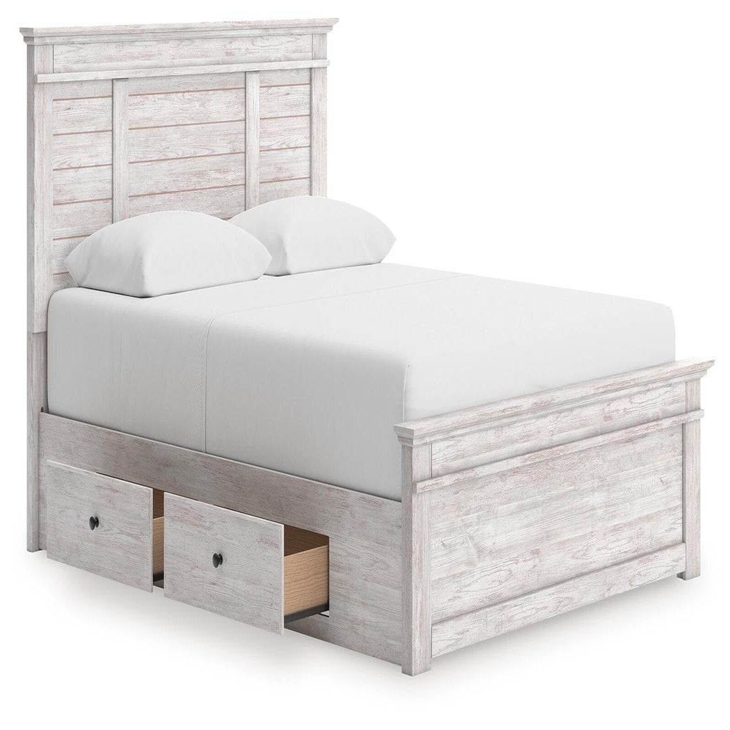 Makidern Queen Panel Bed with Storage, Dresser and Mirror (PCB1171-SI) - Image 11
