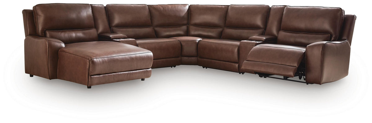 DeepWakes 7-Piece Reclining Sectional with Chaise and Storage Consoles (PCU62607-SI)