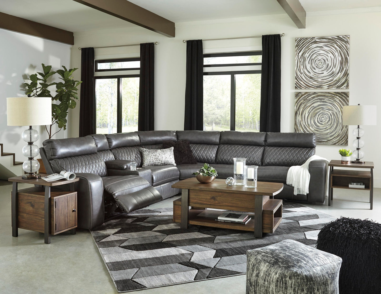 Samperstone 6-Piece Power Reclining Sectional (55203-SI) - Image 7