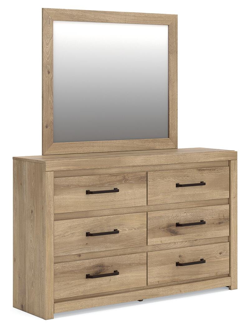 Brozmont Dresser and Mirror - Tan  (B1045-SI)