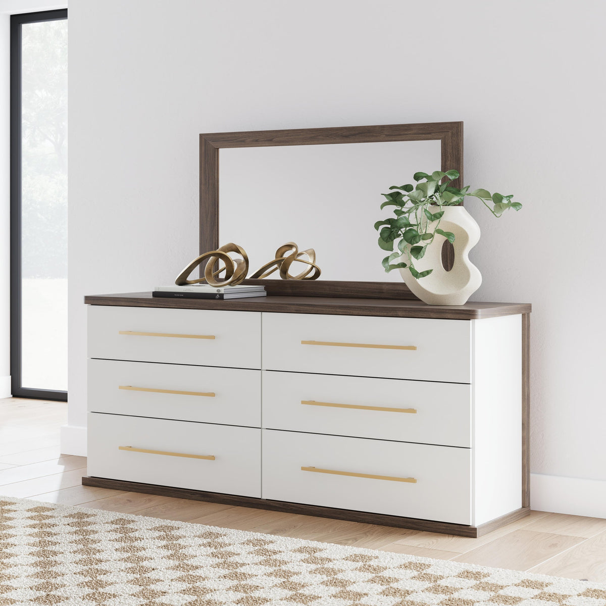Kendanport Queen Upholstered Bed, Dresser, Mirror and Nightstand (PCB1108-SI) - Image 26