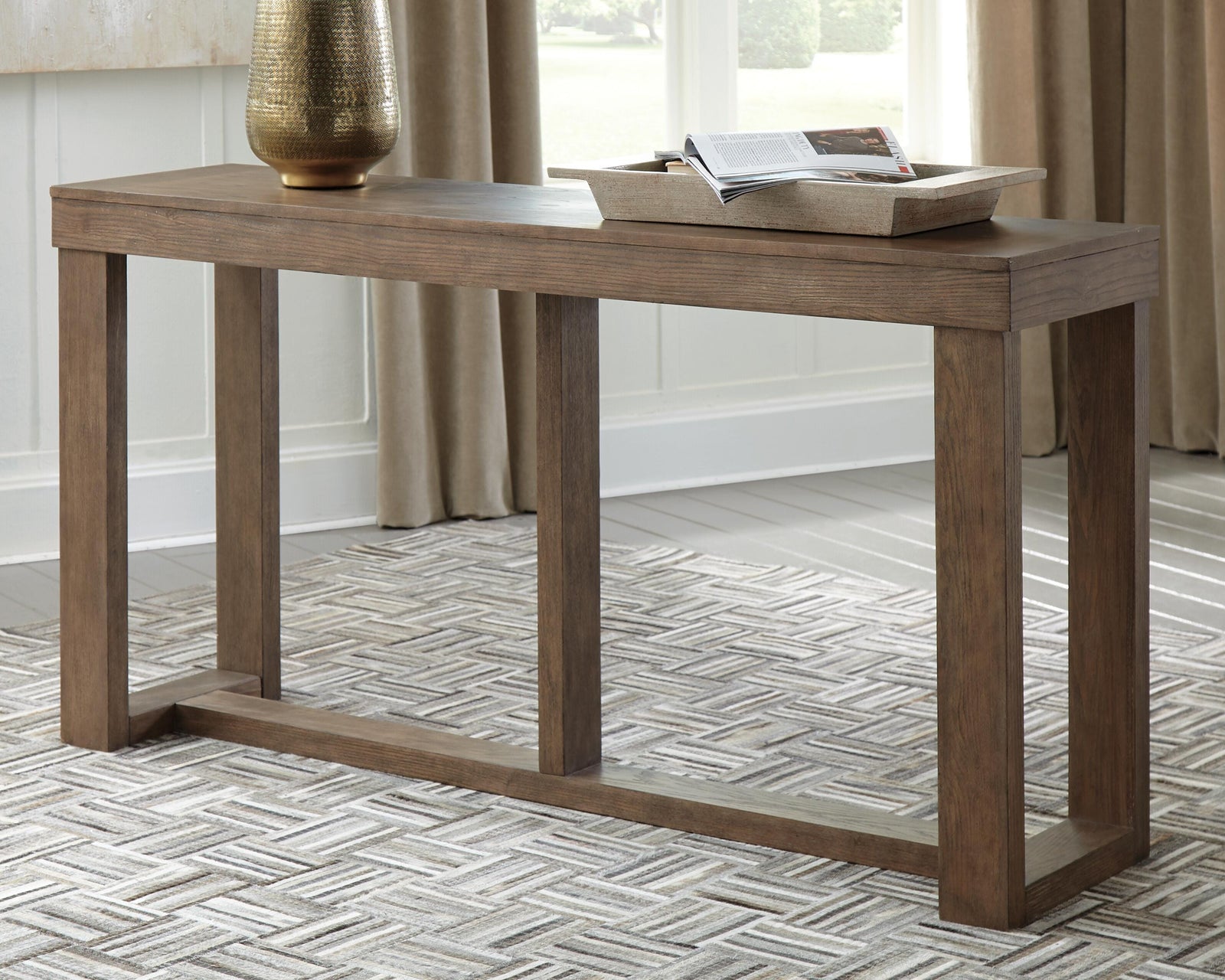 Cariton Sofa/Console Table - Gray  (T471-SI) - Image 2