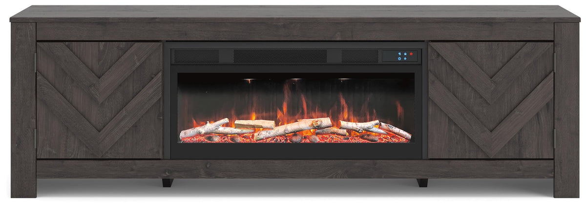 Cayboni 71 TV Stand with Electric Fireplace (W3789-SI)