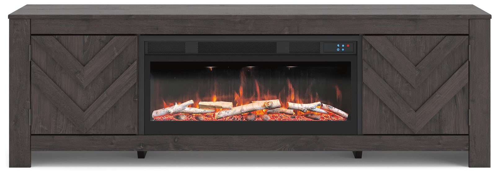 Cayboni 71 TV Stand with Electric Fireplace (W3789-SI)