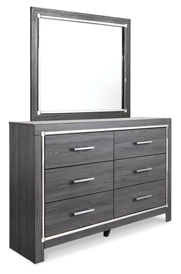 Lodanna Dresser and Mirror - Gray  (B214-SI)