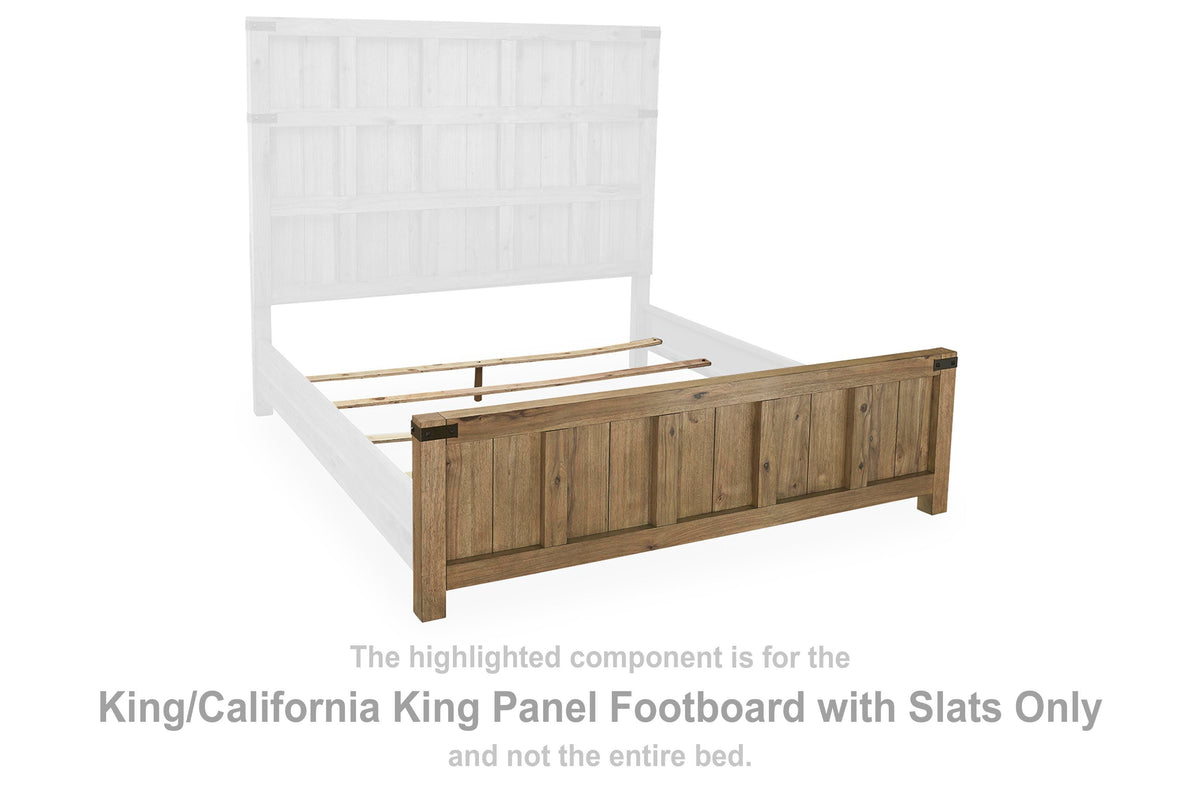 Ridgester Panel Footboard with Slats - Light Brown  (B858-SI)