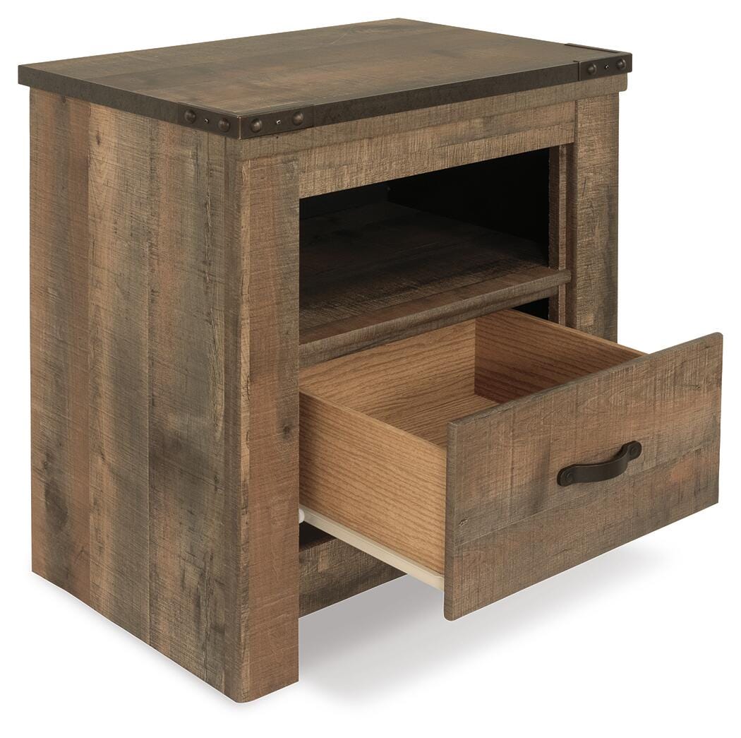 Trinell Panel Bed, Chest and 2 Nightstands - Brown  (B446-SI) - Image 9