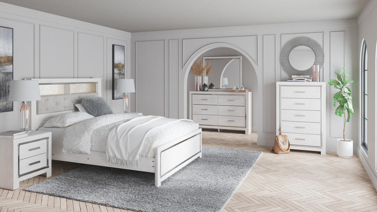 Altyra Panel Bookcase Bed, Dresser and Mirror - White  (B2640-SI) - Image 2