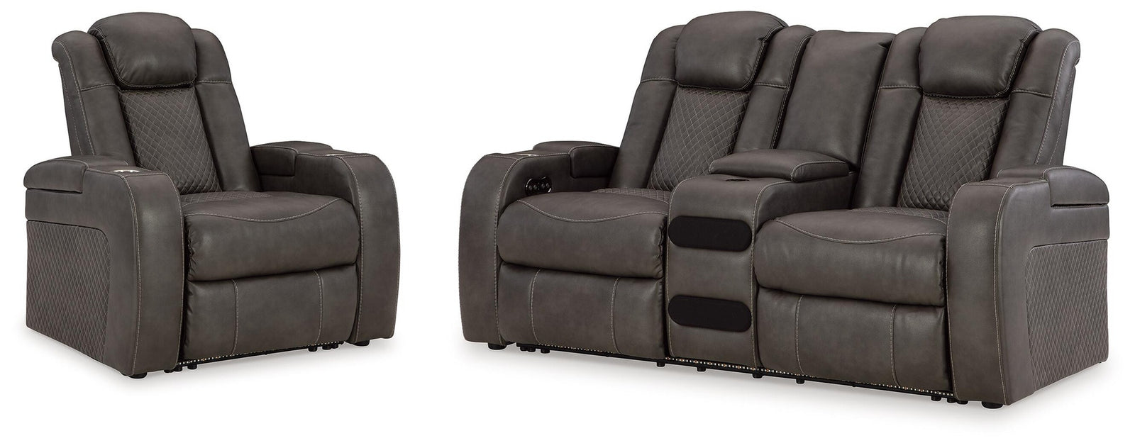 Fyne-Dyme Power Reclining Loveseat and Recliner (36602-SI)