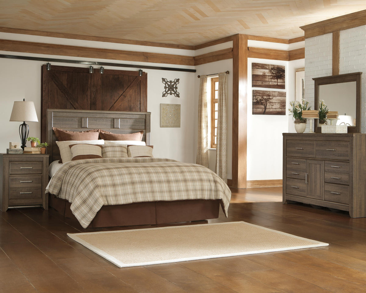 Juararo Panel Headboard, Dresser and Mirror - Dark Brown  (B251-SI) - Image 4