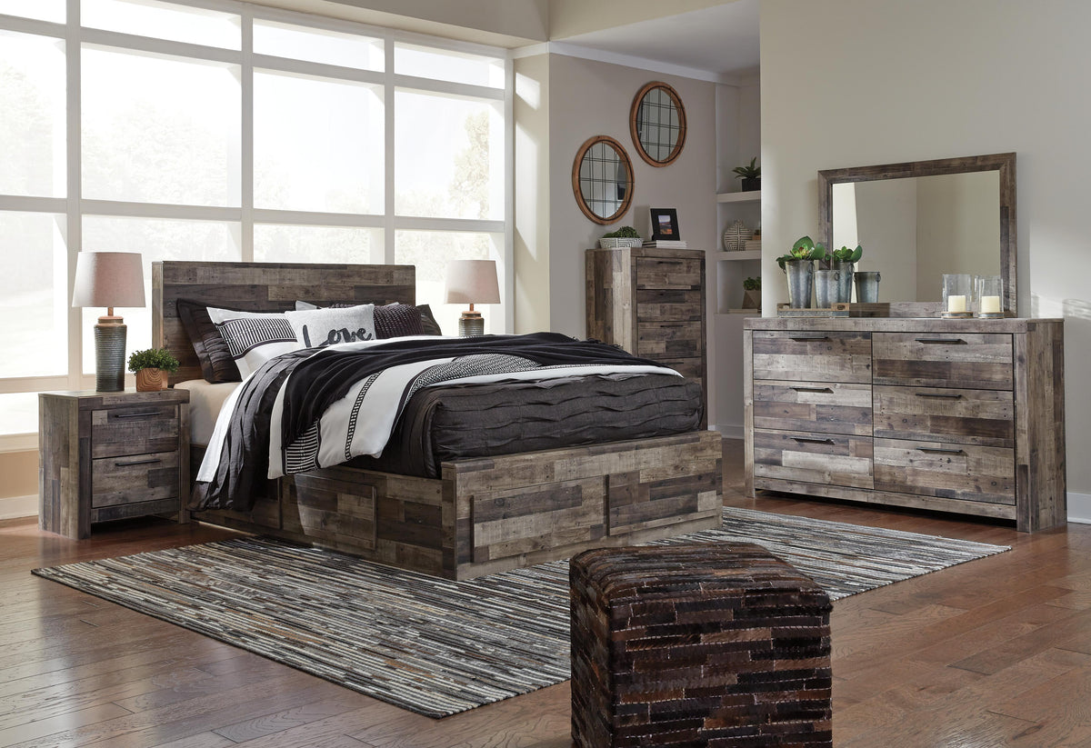 Derekson Panel Bed with 4 Storage Drawers - Multi Gray  (B200-SI) - Image 6